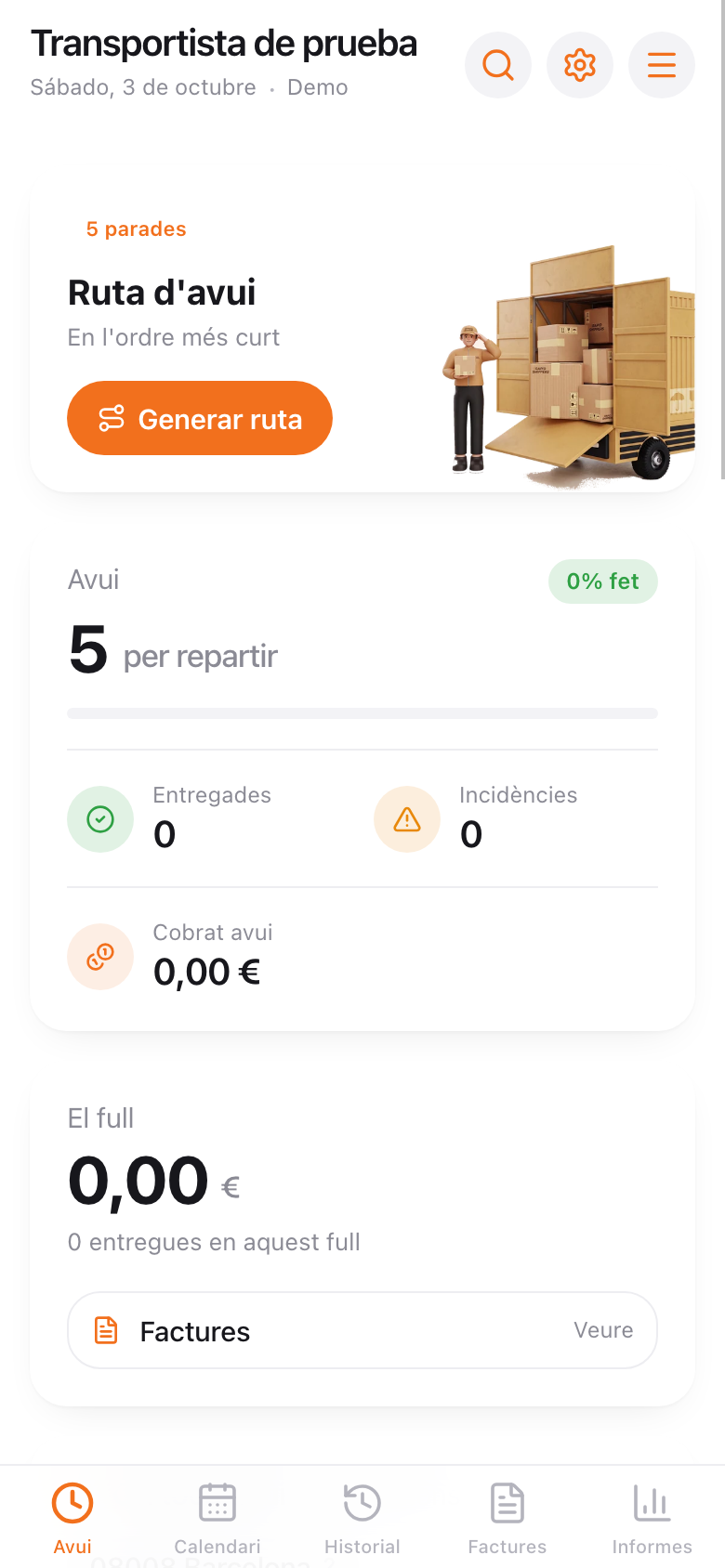 Resumen del día en Reparto: cinco paradas por repartir